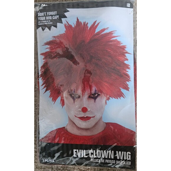 Evil Clown Wig Halloween Costume - Picture 1 of 2